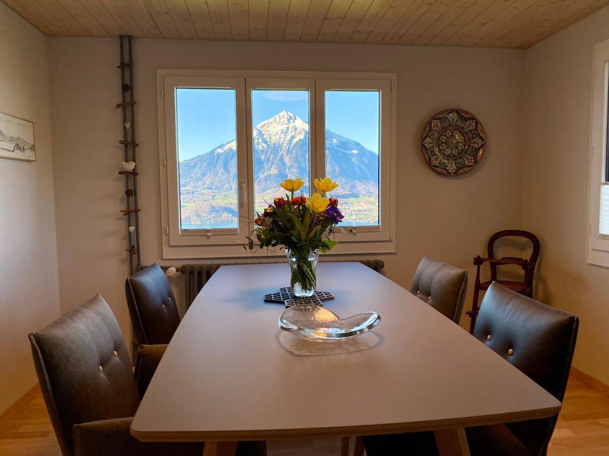 Chalet Egglen "Typical Swiss House, Best Views, Private Jacuzzi" Sigriswil Ngoại thất bức ảnh